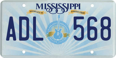 MS license plate ADL568
