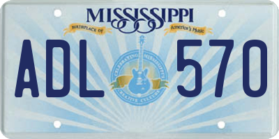 MS license plate ADL570