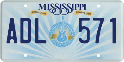 MS license plate ADL571