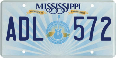 MS license plate ADL572
