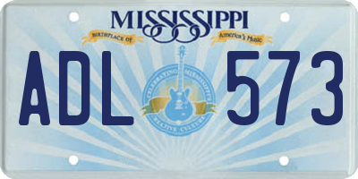 MS license plate ADL573