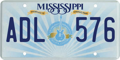 MS license plate ADL576