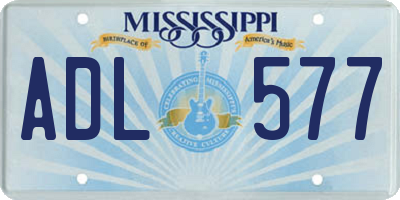 MS license plate ADL577