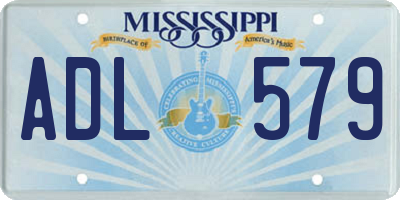 MS license plate ADL579