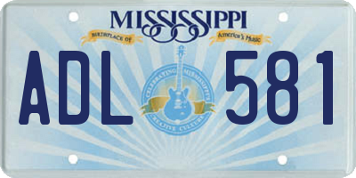 MS license plate ADL581