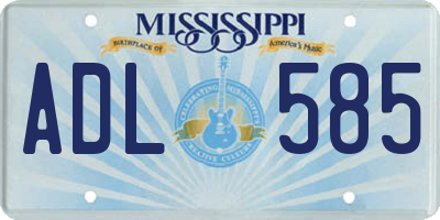 MS license plate ADL585