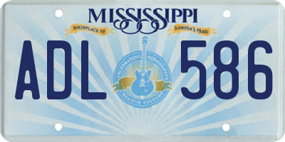 MS license plate ADL586