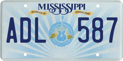 MS license plate ADL587