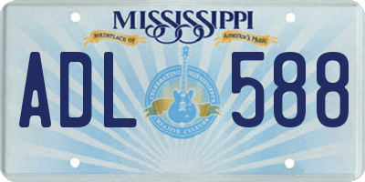 MS license plate ADL588