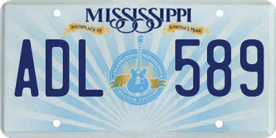 MS license plate ADL589