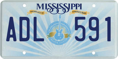 MS license plate ADL591