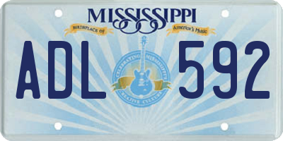 MS license plate ADL592