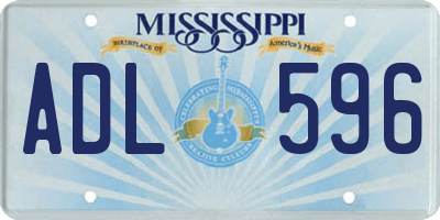 MS license plate ADL596