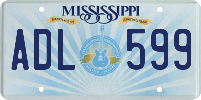 MS license plate ADL599