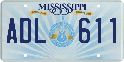MS license plate ADL611