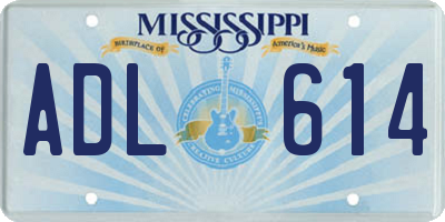 MS license plate ADL614
