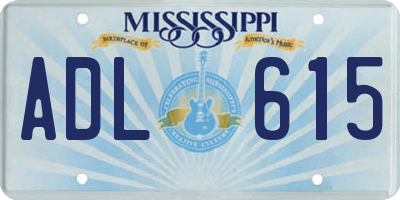 MS license plate ADL615