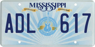 MS license plate ADL617