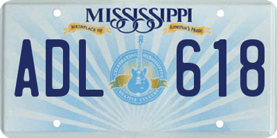 MS license plate ADL618