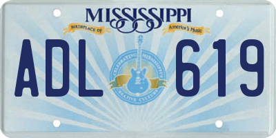 MS license plate ADL619