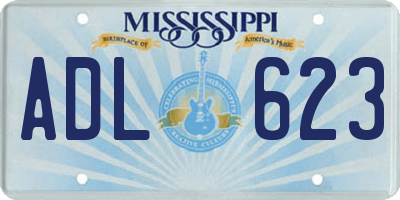 MS license plate ADL623