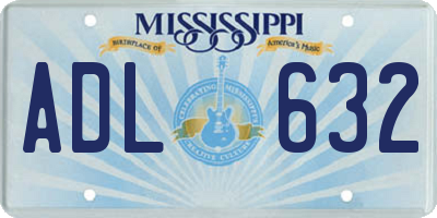 MS license plate ADL632