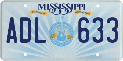 MS license plate ADL633