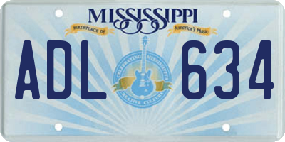 MS license plate ADL634