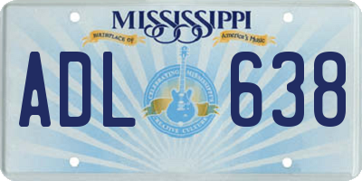 MS license plate ADL638
