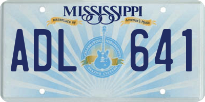 MS license plate ADL641