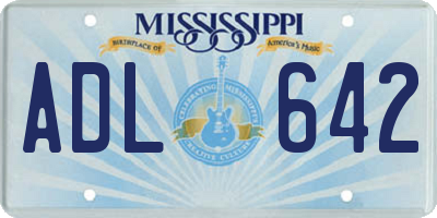 MS license plate ADL642