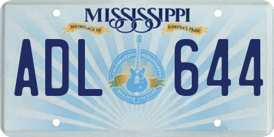 MS license plate ADL644