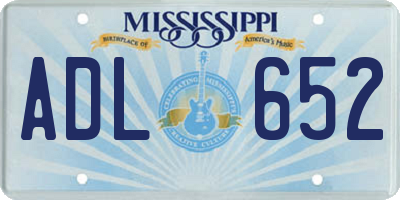 MS license plate ADL652