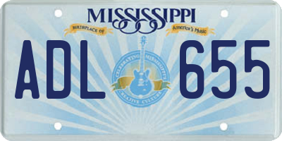 MS license plate ADL655