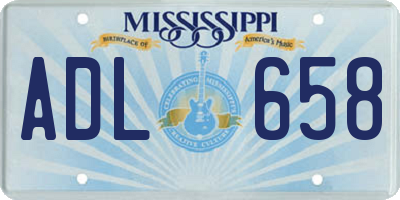 MS license plate ADL658