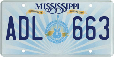 MS license plate ADL663