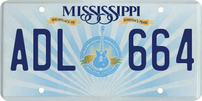 MS license plate ADL664