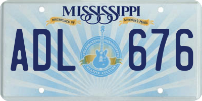 MS license plate ADL676