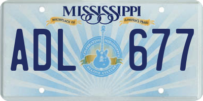 MS license plate ADL677