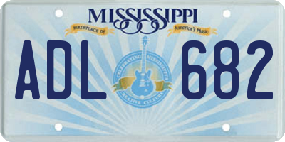MS license plate ADL682
