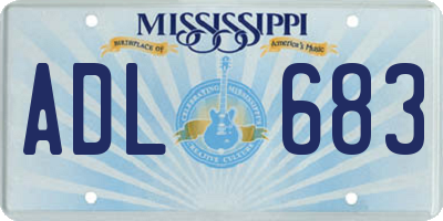 MS license plate ADL683
