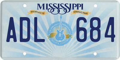 MS license plate ADL684