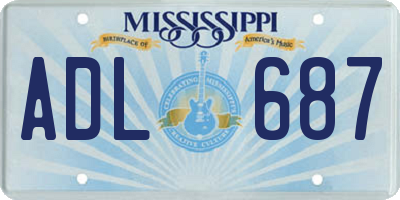 MS license plate ADL687