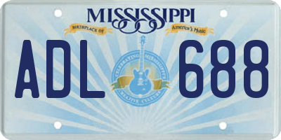 MS license plate ADL688