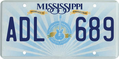 MS license plate ADL689