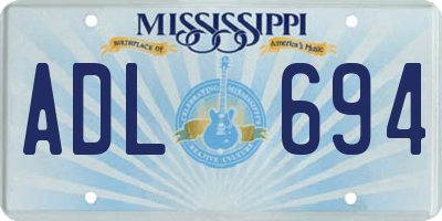 MS license plate ADL694