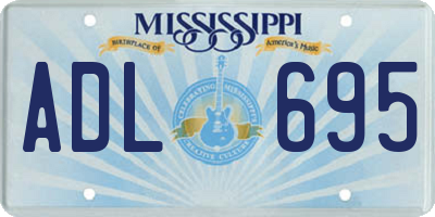 MS license plate ADL695