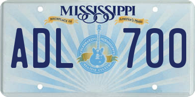 MS license plate ADL700