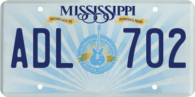 MS license plate ADL702