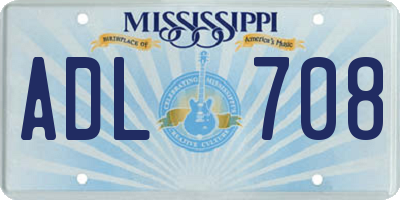 MS license plate ADL708